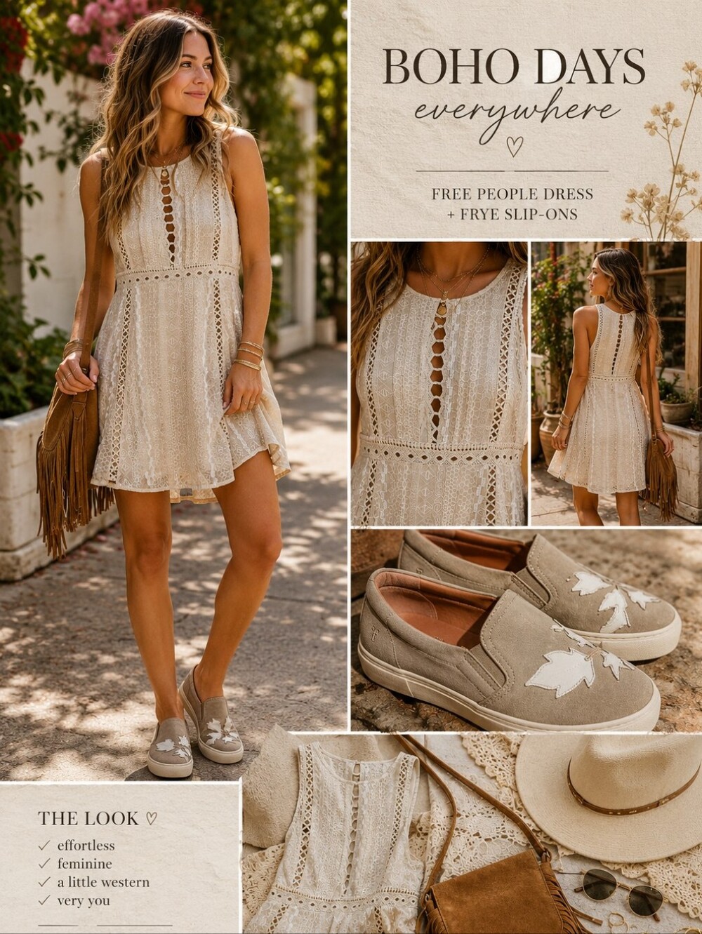 Free People Ivory Lace Cutwork Mini Dress | Size 10